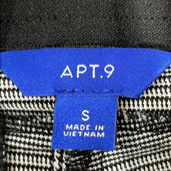 NWOT Apt. 9 Pull On Stretch Ankle Pants Black White Plain S - Picture 13 of 16